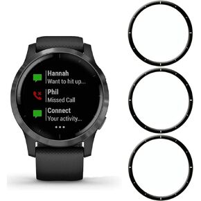 Screen Protector for Garmin Vivoactive 4, Easy to Install [3 Pack] 3D Curved Edge Anti-Scratch HD Ultra Shatterproof Flexible Protector Compatible with Garmin Vivoactive 4