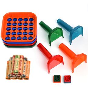 ESSENTIAL Coin Sorter Trays & Coin Counter Tubes, Coin Roller Crimping Tool with 60 Pcs Assorted Preformed Coin Wrapper Rolls