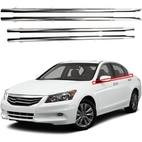 Dasbecan 4 Pcs Weatherstrip Window Seal Car Window Moulding Trim Compatible with Honda Accord 2008-2012 Replaces#72410-TA0-A01 72450-TA0-A01 72910-TA0-A01 72950-TA0-A01