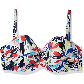 Panache Swim Women's Anya Riva Print Twist Bandeau Bikini Top, Floral Print, 32DD