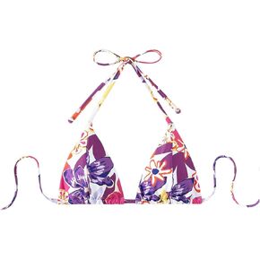 SOLY HUX Women's Floral Print Bikini Top Halter Triangle Tie Back Swimsuit Bathing Suit Tops