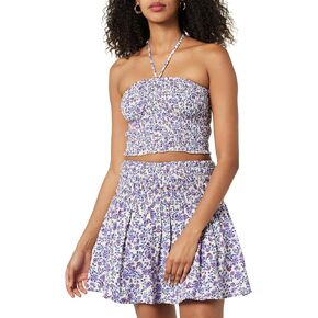 The Drop Women's Rosita Cropped Smocked Halter Top