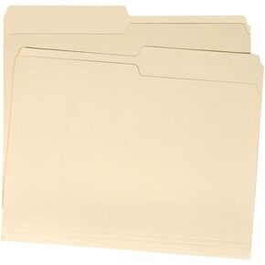 Manila File Folder 1/3 Cut Classic Letter Size 12 Count