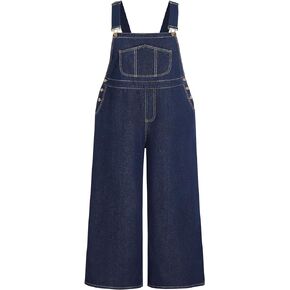 CIDER Women's Denim Pocket Wide Leg Jumpsuit Plus Size