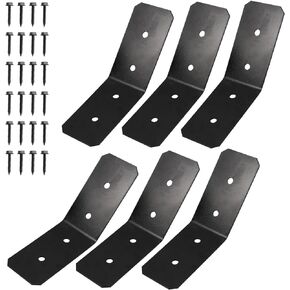 6pcs 3" Wide Flush Inboard 45° Heavy Duty Connector Brackets, Outer 45° Knee Brackets with Mounting Screw Accessories , for Butt Column and Beam Inboard Joints