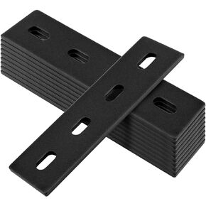 Straight Metal Braces for Wood - 10-Pack Black Flat Mending Plate, 6 Inches Heavy Duty Fixing Corner Brace for Farmhouse Outdoor Woodworking, Length 6 Inches, Width 1½ Inches, Thickness 4mm - Black