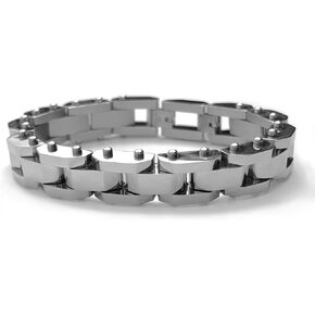 bahamut Mens Heavy Bracelets for Men,Simple High Polished Stainless Steel Link Bracelet, Biker Chain Jewelry Gifts