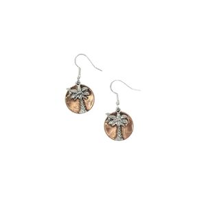 Palmetto Moon South Carolina Lucky Penny Earrings on Sterling Silver Earwires