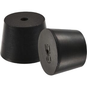MECCANIXITY Rubber Tapered Plug 27mm to 34mm with Hole Test Tubes Bungs Stopper Black for Lab Home 3 Pieces