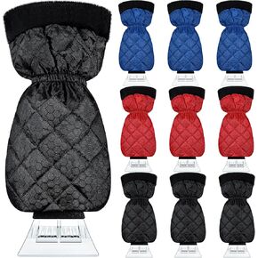 9 Pack Ice Scraper with Glove for Cars Windshield with Mitt Snow Warm Scraper Remover Waterproof Cozy Car Ice Scraper for Car Auto Truck Window Red Black Blue in Saudi Arabia