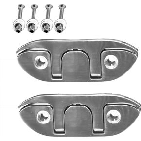 4-1/2 Inch Boat Folding Cleat 2Pieces 316 Stainless Steel with Mounting Hardware
