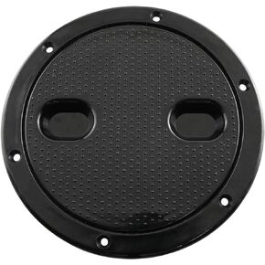 Tohoyard Longdex Boat Hatch 6 Inch Black ABS Plastic Round Non Slip Deck Inspection Hatch with Detachable Cover