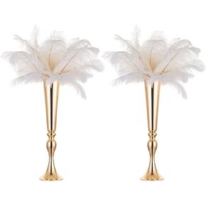 Nuptio 2 Pcs 21.9" Height Versatile Metal Wedding Centerpieces Vase, Metal Trumpet Vase, Road Lead for Wedding Party Dinner Centerpiece for Anniversary Ceremony Party Birthday Event Decor