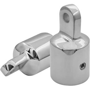 Pair of Marine Grade Heavy Duty1IN(25.4MM) ID Bimini Top Cap External Eye End Boat Fittings 316SS Hardware, Fits 1in OD Round Tube