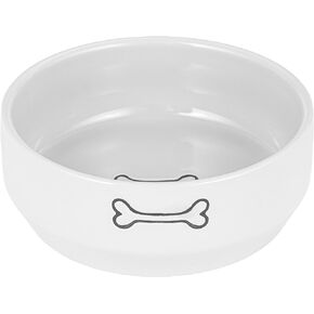 Ceramic Dog Bowls, Pet Feeding Bowls for Cats and Small Dogs 20 oz (6.5" Blue/White)