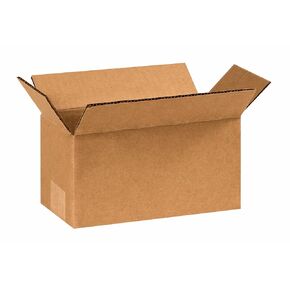 Aviditi 844 Long Corrugated Cardboard Box 8" L x 4" W x 4" H, Kraft, for Shipping, Packing and Moving (Pack of 25)