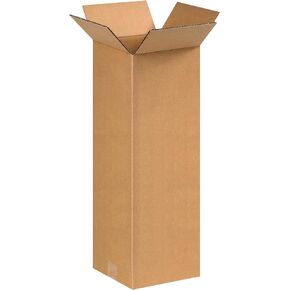 Aviditi 8820 Tall Corrugated Cardboard Box 8" L x 8" W x 20" H, Kraft, for Shipping, Packing and Moving (Pack of 25)