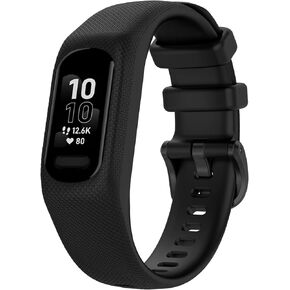 MOTONG Compatible with Garmin Vivosmart 5 Replacement Band - Silicone Replacement Wrist Band Strap Compatible with Garmin Vivosmart 5(Silicone Black)