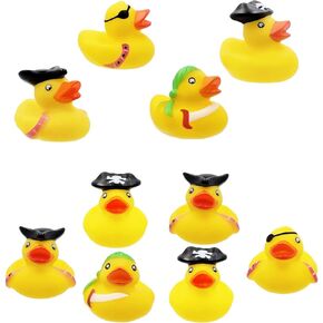The Dreidel Company St. Patrick's Pirate Rubber Duck Toy Duckies for Kids, Bath Birthday Projects Gifts Baby Showers Classroom Summer Beach and Pool Activity Party Favors, 2" (6-Pack)
