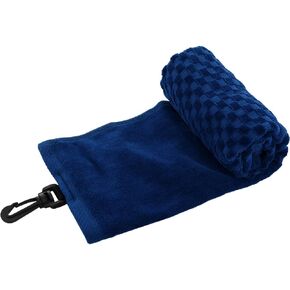 Cotton Golf Towel for Golf Bag for Men Women Golfer with Clip Tri-fold Golf Towel for Golf Ball Putter Cleaning Golf Club Cleaner Towels Checkered Pattern Design (Red)