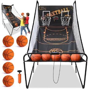 TOY Life Basketball Hoop Indoor, 2 Player Basketball Arcade Game Indoor with Scoring System, Arcade Games Machines for Home, Electronic Basketball Games, Basketball Toys for Boys 6 7 8 9 10+