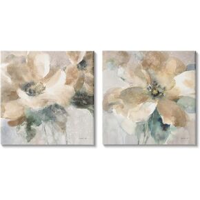 Stupell Industries Abstract Beige Flowers 2 Piece Canvas Wall Art Set by Danhui Nai