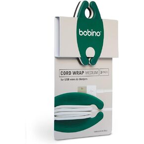 Bobino | Cord Wrap | Cord Organizer | Desk Cable Management | Cord Holder & Cable Organizer | Cord Organizer For Desk Accessories | Cable Holder & Wire Organizer Under Desk | Cord Ties | Medium 3 Pack