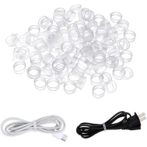 200 Pieces 0.5 Inch Small Elastic Silicone Rubber Bands Clear Strong Rubberbands Heavy Round Siliconebands for Wire Cord Cable Wrapping, Bundle