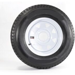eCustomRim Trailer Tire and Rim ST175/80R13 175/80 R 13 D 13X4.5 5-4.5 Spoke Wheel White - 6 Year Warranty w/Free Roadside