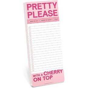 Knock Knock 1-Count Pretty Please Make-A-List Pad - Errands List Pad & To Do Pads, 3.5 x 9-inches