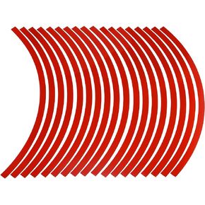 18PCS Reflective Car Wheel Decorative Stripe Stickers, Night Safety Warning Car Stickers, Anti-Scratch Reflective Stickers Car Motorcycle Wheel Safety Decorative Car Decals Universal (Red)