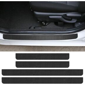 Magnetic Car Door Sill Protector, 4Pcs Universal Car Door Entry Guards Sill Cover, Black Carbon Fiber Car Door Threshold Protection Accessories