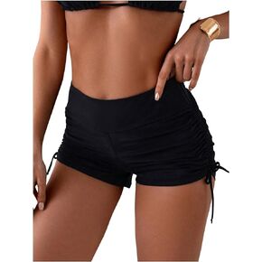 Floerns Women's Bikini Bottom Drawstring Side Bathing Suit Ruched Board Shorts