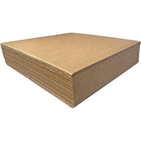 Corrugated Cardboard Filler Insert Sheet Pads 1/8" Thick - 10 x 10 Inches for Packing, mailing, and Crafts - 25 Pack