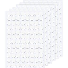 6 Sheets 840pcs White Self-Adhesive Screw Hole Stickers, Plastic Screw Hole Cover Stickers Dustproof Screw Cap Covers for Wood Furniture Cabinets Screws 12mm