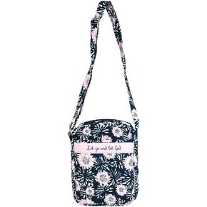Dicksons Let Go and Let Blush Pink Floral Quilted Cotton Bible Cover Tote Bag