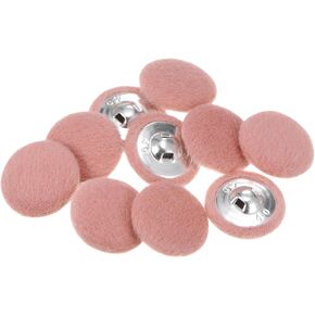 HARFINGTON 10pcs 24L Fabric Cloth Covered Button 15mm Round Holes Metal Shank Sewing Buttons for Suits Dress Blouses, Beige