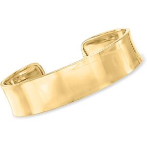 Ross-Simons Italian 18kt Gold Over Sterling Polished Cuff Bracelet. 7 inches