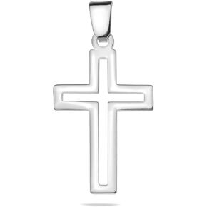 Cross Pendant Sterling Silver 925 Minimalist Design Necklace Charm Unisex Gift Present Jewelry in Saudi Arabia