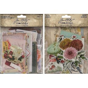 Tim Holtz Idea-Ology 2023 Palette Ephemera Pack & Organic Layers - 2 Item Bundle