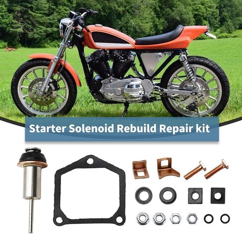 Starter Solenoid Rebuild Repair kit w/Plunger Spring Contact Compatible with Harley Big Twins 1991-2006 Dyna Electra Glide Fatboy Heritage Softail Springer Road King & Sportster 1981/up in Saudi Arabia