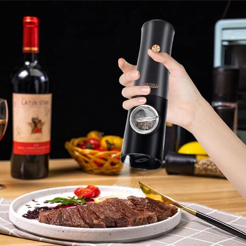 2Pack Electric Salt and Pepper Grinder Set, USB Rechargeable Electric Pepper Grinder Mill with Type-C Cable LED Lights Adjustable Coarseness One Handed Operation in Saudi Arabia