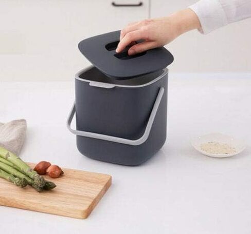 Food Waste Basket Bin W/Handle 2.6L (Dark Gray) in Saudi Arabia