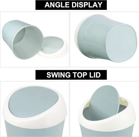 8 قطع من سلة المهملات البلاستيكية الصغيرة مع غطاء متأرجح و360 كيس قمامة سطح المكتب، سلة قمامة صغيرة للطاولة، سلة نفايات صغيرة على سطح الطاولة للمنزل، المكتب، غرفة النوم، المطبخ in Kuwait