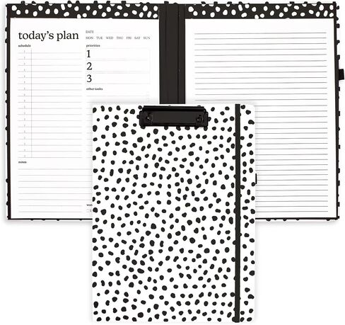 Steel Mill & Co Cute Clipboard Folio with Refillable Lined Notepad and Daily Planner Notepad, Double Notepad Clipboard Folder, 12.25" x 9.25" Padfolio for Work, Rose Floral in Saudi Arabia