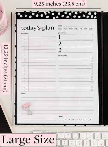 Steel Mill & Co Cute Clipboard Folio with Refillable Lined Notepad and Daily Planner Notepad, Double Notepad Clipboard Folder, 12.25" x 9.25" Padfolio for Work, Rose Floral in Saudi Arabia