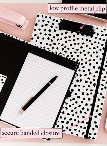 Steel Mill & Co Cute Clipboard Folio with Refillable Lined Notepad and Daily Planner Notepad, Double Notepad Clipboard Folder, 12.25" x 9.25" Padfolio for Work, Rose Floral in Saudi Arabia