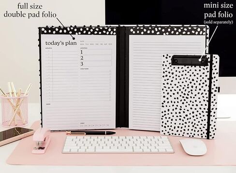 Steel Mill & Co Cute Clipboard Folio with Refillable Lined Notepad and Daily Planner Notepad, Double Notepad Clipboard Folder, 12.25" x 9.25" Padfolio for Work, Rose Floral in Saudi Arabia