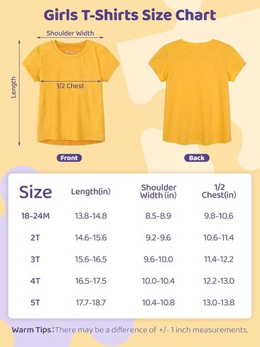 4 Pack Baby Girls Shirts Cotton Short-Sleeve Toddler Girls Shirts Puff Sleeve Crew Neck T-Shirt for Baby Toddler in Saudi Arabia