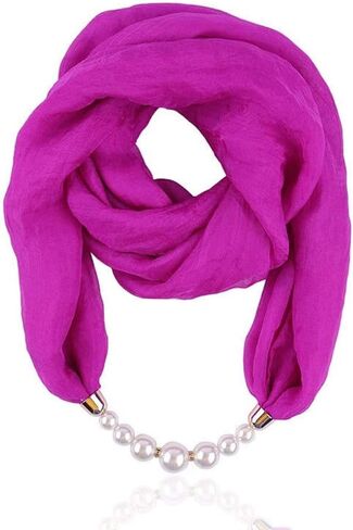 Women's Scarves Multi-purpose Unique Pendant Scarf Necklace Stylish Infinity Scarf with Jewelry Accessory in Saudi Arabia